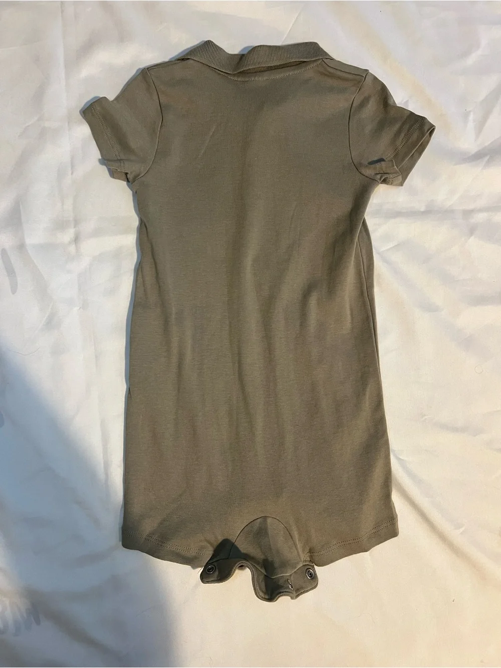 H&M Cotton Jersey Polo One-Piece Romper in Light Taupe Size 18 Months